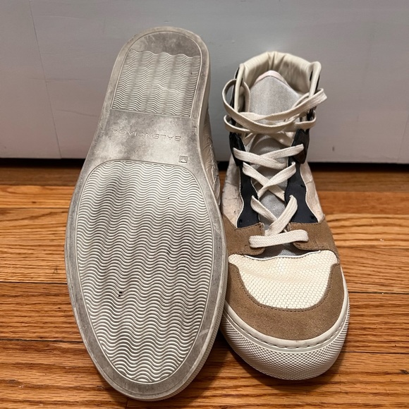 Balenciaga Leather Colorblock Pattern Sneakers - Picture 5 of 8